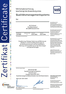 VdS Zertifiziert nach DIN EN ISO 9001